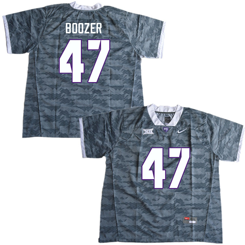 Men #47 Jake Boozer TCU Horned Frogs College Football Jerseys Sale-Gray - Click Image to Close